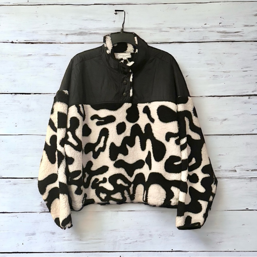 Grayson/Threads Women’s Pattern Graphic Faux-Fur Jacket XXL NWOT